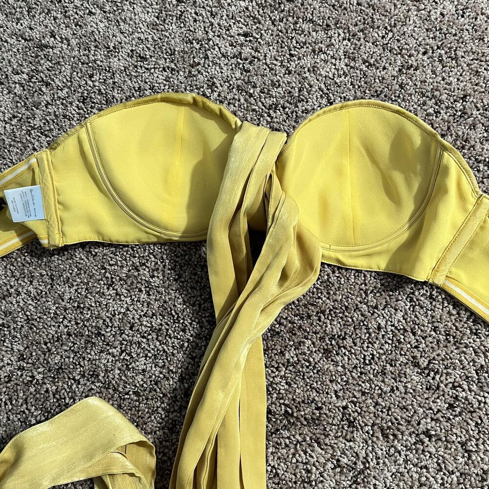 House Of Harlow 1960 X Revolve Tammy Top Womens S Yellow‎ Wrap Bustier Tie Front - Picture 4 of 8